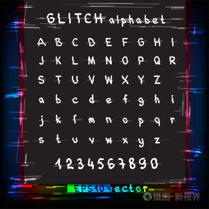 故障设计字母表模板插画-正版商用图片0gaak9-摄图新