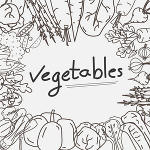 手绘蔬菜涂鸦背景
