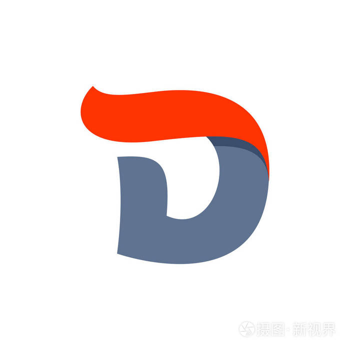 速度快红色旗行 d 字母标志