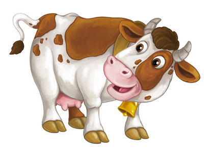 性格开朗的牛是站 微笑