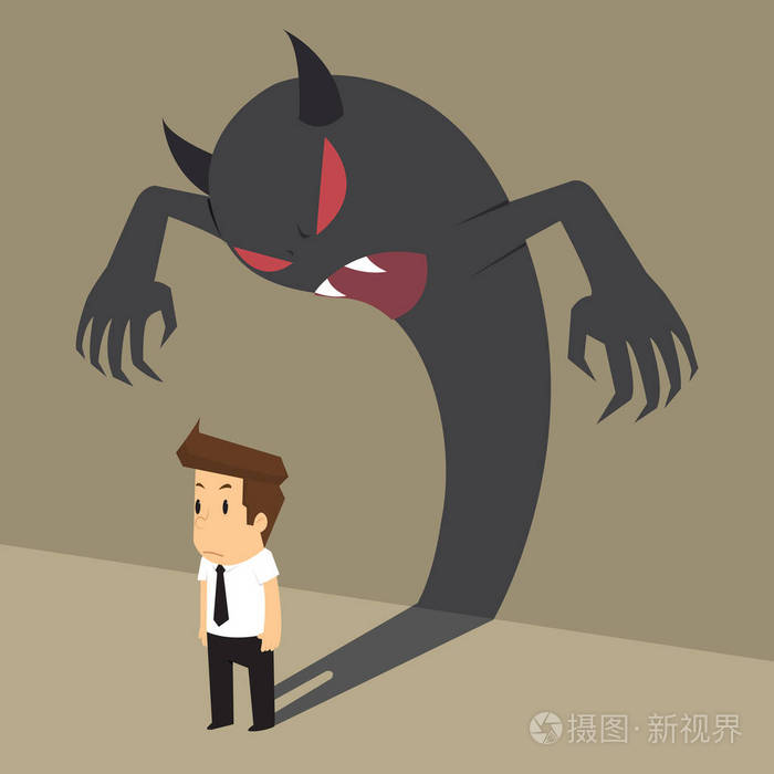 商人与来自他内心的魔鬼阴影