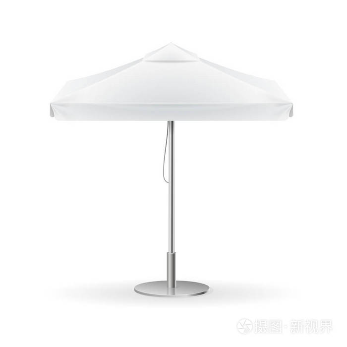 促销广场广告户外白色伞.矢量