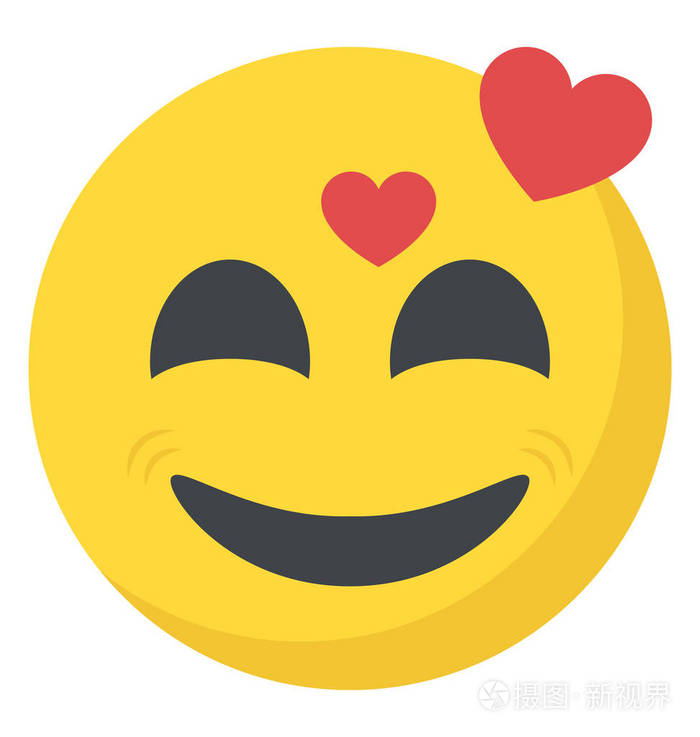 emoji表情代表感觉被爱的概念