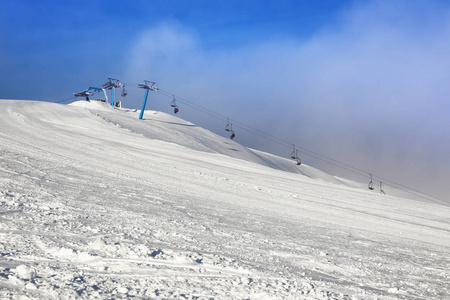 雪度假村滑雪坡