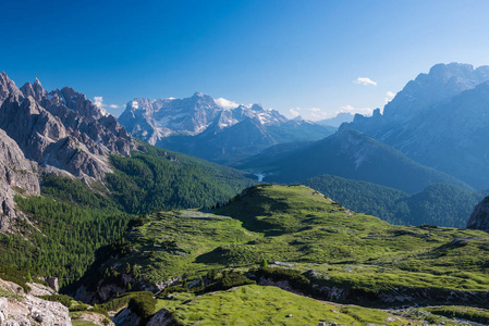 Tre 犯罪 di Lavaredo。白云岩的阿尔卑斯山。意大利