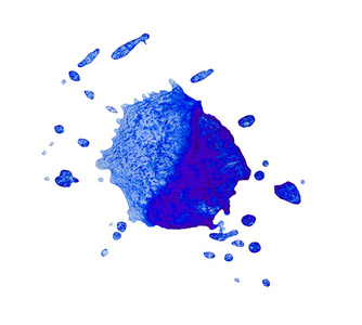 抽象的蓝色水彩飞溅背景。蓝色油漆点。抽象水彩污渍。水彩蓝彩点