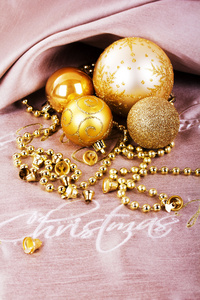 节日黄金圣诞装饰织物背景