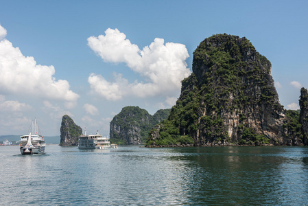 在海湾骑有趣的车