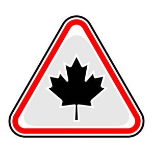 加拿大枫叶叶标志三角形贴纸
