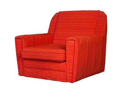 被隔绝的红色纺织品椅子