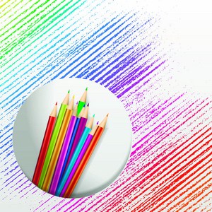 彩色铅笔艺术背景为您设计 eps 10 矢量