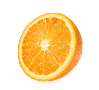 半片鲜橙色白色背景上孤立