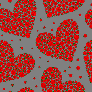心的形状红手绘制的卡通月季花