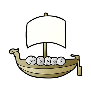 卡通海盗船的矢量插画