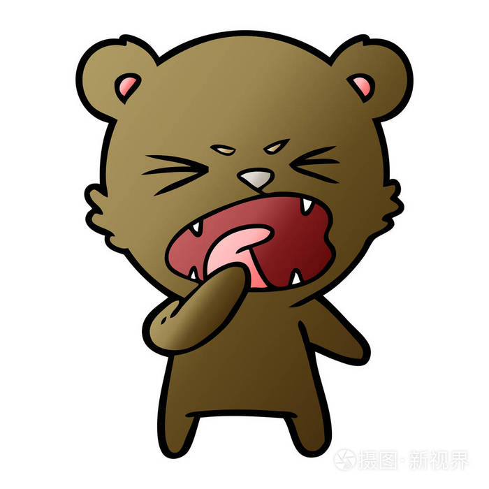 愤怒的卡通熊大叫