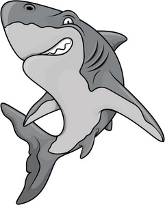 愤怒的鲨鱼卡通插图