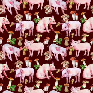 一种水彩风格的野猪动物图案