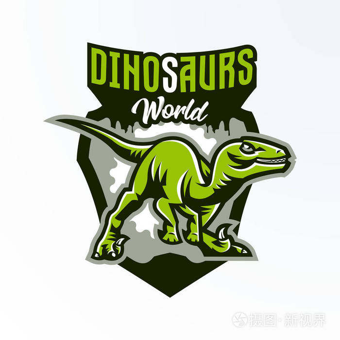 徽章, 徽章, 标签, 恐龙标志在狩猎.