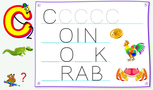 与乐器的纵横字谜游戏。研究英语单词儿童