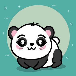 可爱的熊猫动物卡通
