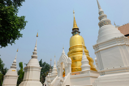 在扫管笏蒜牍寺，清迈，泰国大金塔