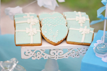 美味的甜饼干，婚礼风格装饰