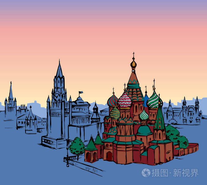 红场莫斯科矢量绘图