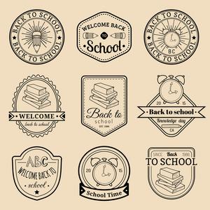 复古回学校的徽标图片