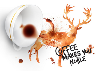 海报野生咖啡鹿图片