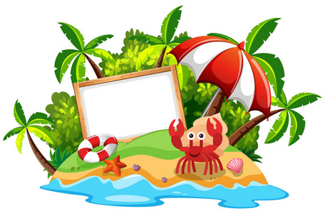 在岛上的白板与隐士蟹图片