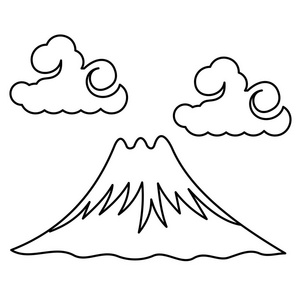 矢量图神圣的富士山