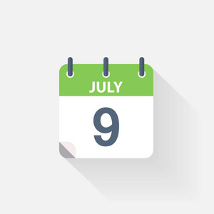 7 月 9 日日历图标