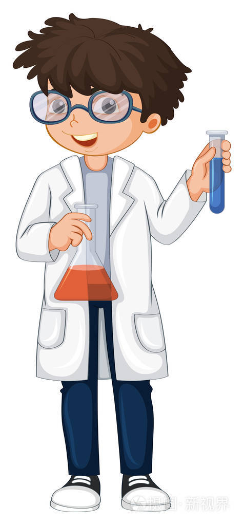 持有烧杯和试管的化学家插画-正版商用图片0gi4ce-摄