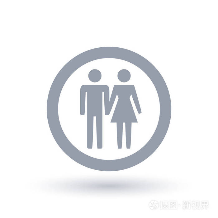 男人和女人情侣的图标关系符号婚姻标志