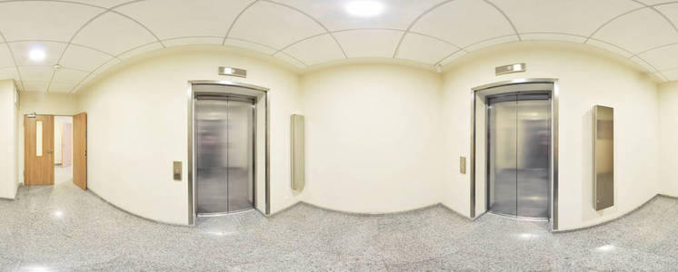 球形360度全景投影, 全景在内部空长的走廊与门和入口对不同的房间和推力