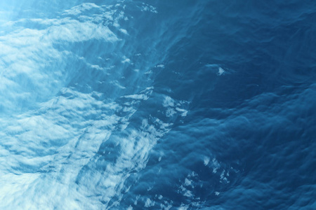 海，海洋表面的鸟瞰图，顶视图。3d 渲染