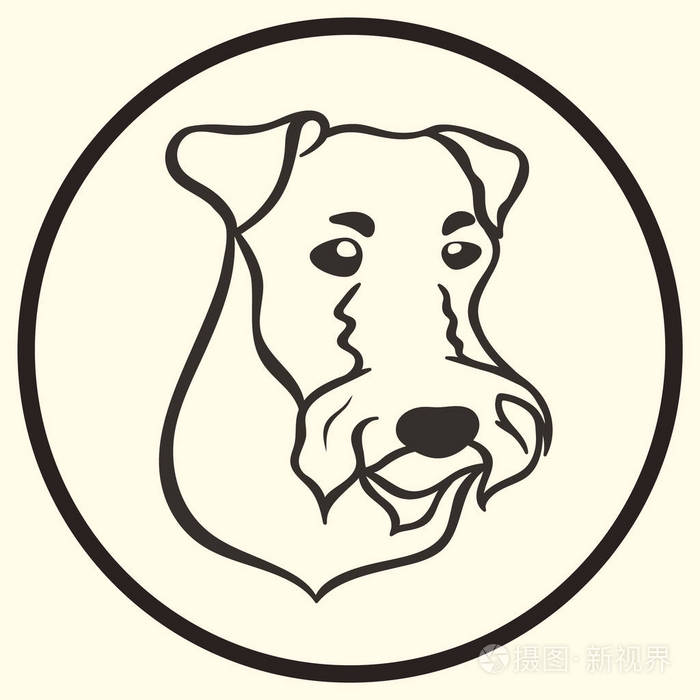 小狗剪影在极小的样式图标平.狗轮廓标志.