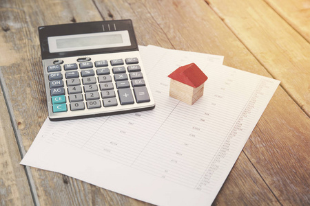 住房抵押贷款的木质背景概念