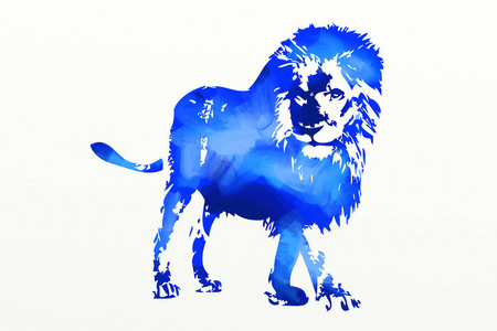 狮子艺术插画绘画