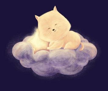 猫睡在云上