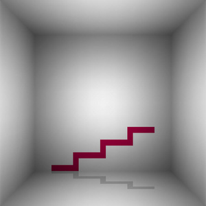 楼梯的标志。波尔多图标和房间里的影子