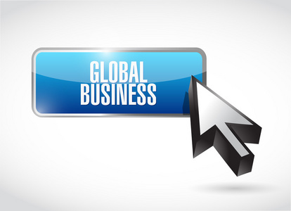 全球商业按钮标志概念