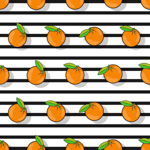 橙色的无缝图案在平面样式