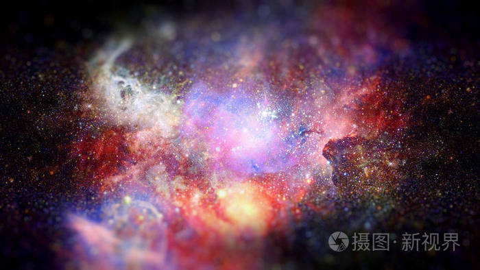 星云和银河系在太空中.科幻艺术与小自由度.nasa 提供