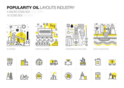 普及现代布局石油工业新的平面线条样式