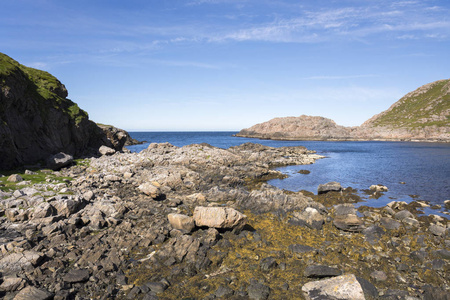 沿着 nyksund 海岸的全景到挪威的罗弗敦群岛