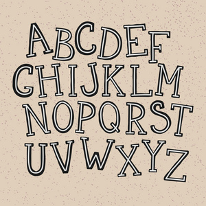 矢量简单的手工绘制的字母