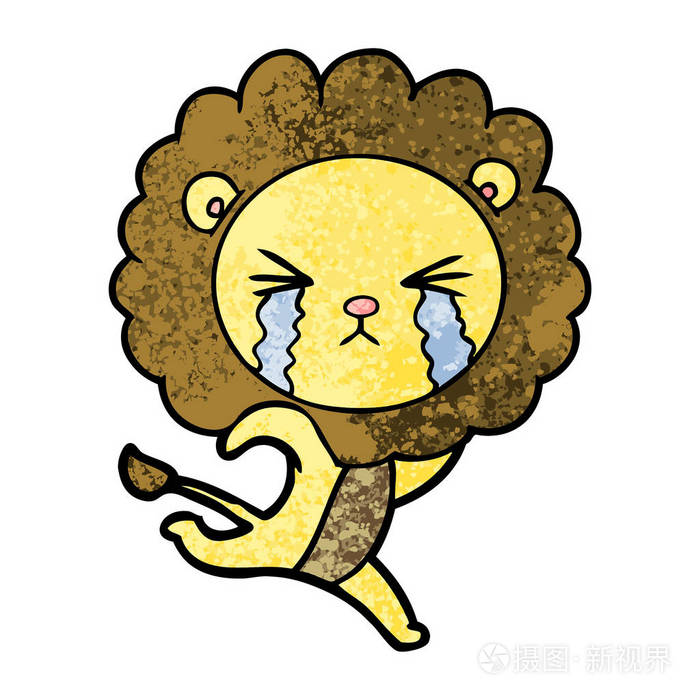 动画片哭泣的狮子的媒介例证