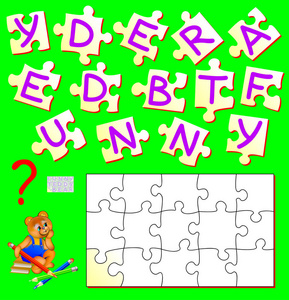 与乐器的纵横字谜游戏。研究英语单词儿童