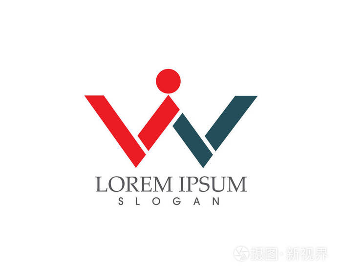 w 字母商业标志和符号模板